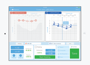 Interface for the Shoebox portable audiometer.