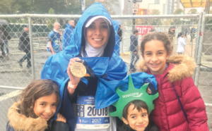 Dr. Darrat with her children at the NYC Marathon.