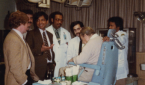 Dr. Shaha, center, leading teaching rounds with his residents and medical students while chief of head and neck surgery at the Veterans Affairs Hospital in Brooklyn, N.Y., in 1988.