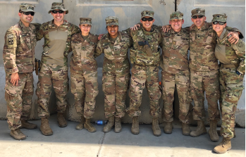 Phillip Zapanta, MD (fourth from the right) during his deployment for Operation Inherent Resolve.